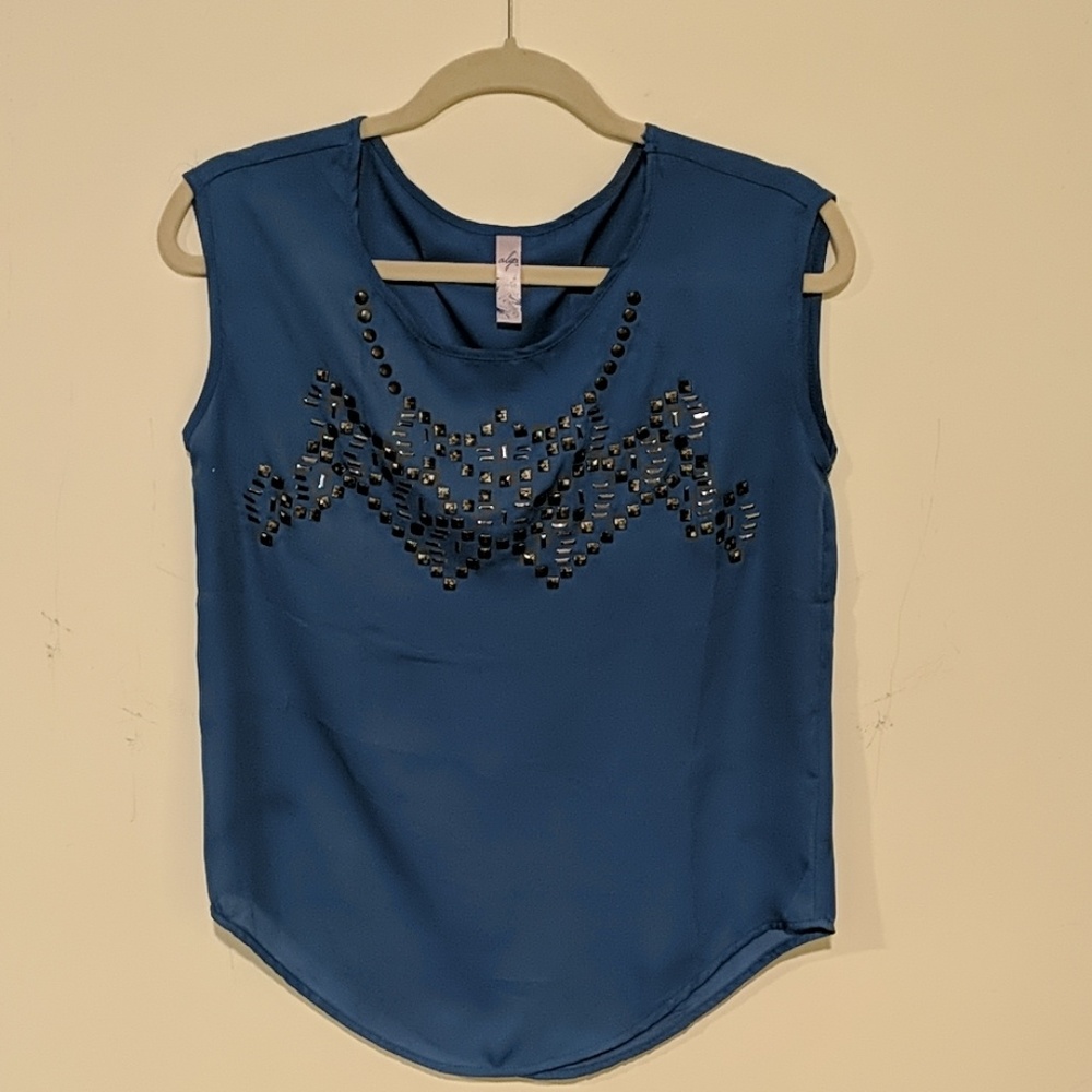 Francesca's Collection Blue Blouse Top